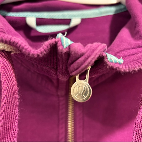 Lululemon purple zip up hoodie jacket. Size 2. - Picture 6 of 8